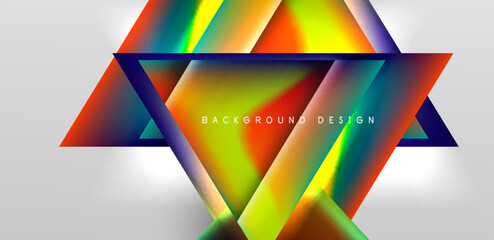 Abstract bakground with overlapping triangles and fluid gradients for covers, templates, flyers, placards, brochures, banners