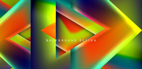 Abstract bakground with overlapping triangles and fluid gradients for covers, templates, flyers, placards, brochures, banners