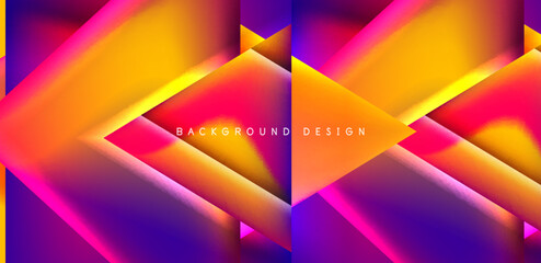 Abstract bakground with overlapping triangles and fluid gradients for covers, templates, flyers, placards, brochures, banners
