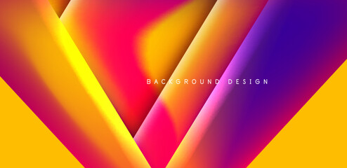 Futuristic triangle vector abstract background with colorful fluid gradients