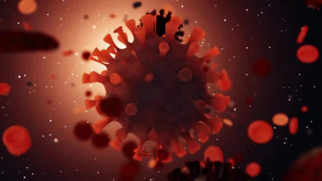 animation of panthogen viruses, bird flu, HIV, ebola, dengue, corona virus or COVID 19, and other viruses, viruses dangerous to humans
