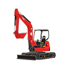 EXCAVATOR INDUSTRY VECTOR ILLUSTRATION