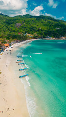 Amazing aerial view of Haad Rin beach in Koh phangan.