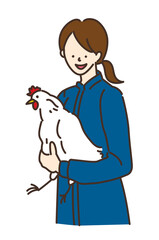 農業　畜産業　養鶏　イラスト