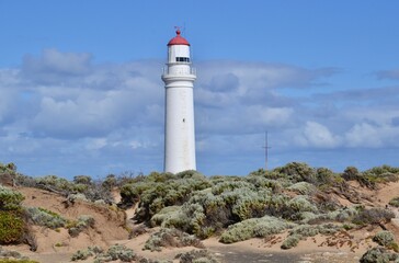 Fototapeta na wymiar Cape Nelson lighthouse is a remote Victorian light