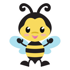 Cute busy bee vector cartoon illustration