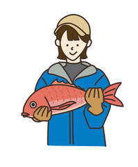 漁業　水産業　イラスト　魚