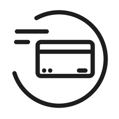 fast send credit card circle icon