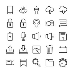 User interface icons set. ui, mobile, app, ux vector symbol collection.