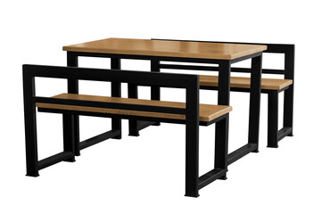 Modern wooden table with steel legs