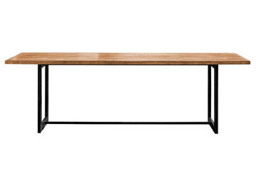 Wooden table steel legs