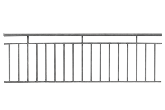 Grey steel fence