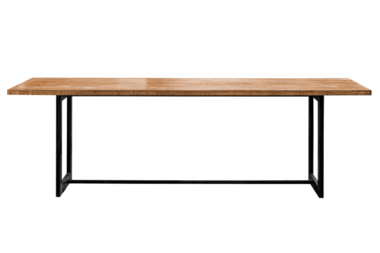 Wooden table steel legs