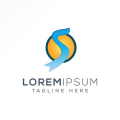 S letter logo design template