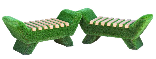  Park Bench Isolated on White