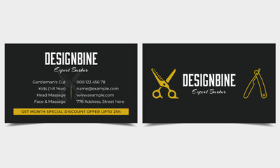 Barber shop business card design template