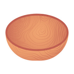 Wooden plate isolated on white background