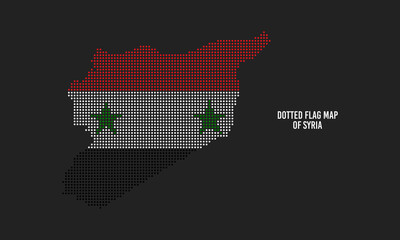Dotted Syria Flag Map Abstract Illustration