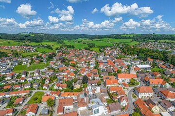 Ausblick über die Gemeinde Obergünzburg im Ostallgäu