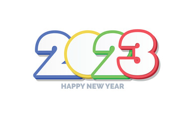 3D Happy new year 2023 logo design. Vector illustration