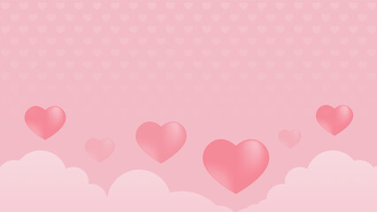 Soft pink background, romantic love theme abstract banner with heart illustration for celebrate valentine's day, mother's day and women's day greeting card 