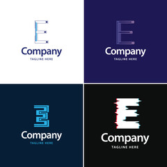 Letter E Big Logo Pack Design. Creative Modern logos design for your business. Vector Brand name illustration