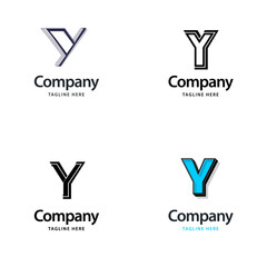 Letter Y Big Logo Pack Design. Creative Modern logos design for your business. Vector Brand name illustration