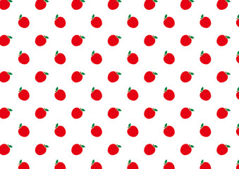斜めな赤いりんごの並んだシームレスな背景