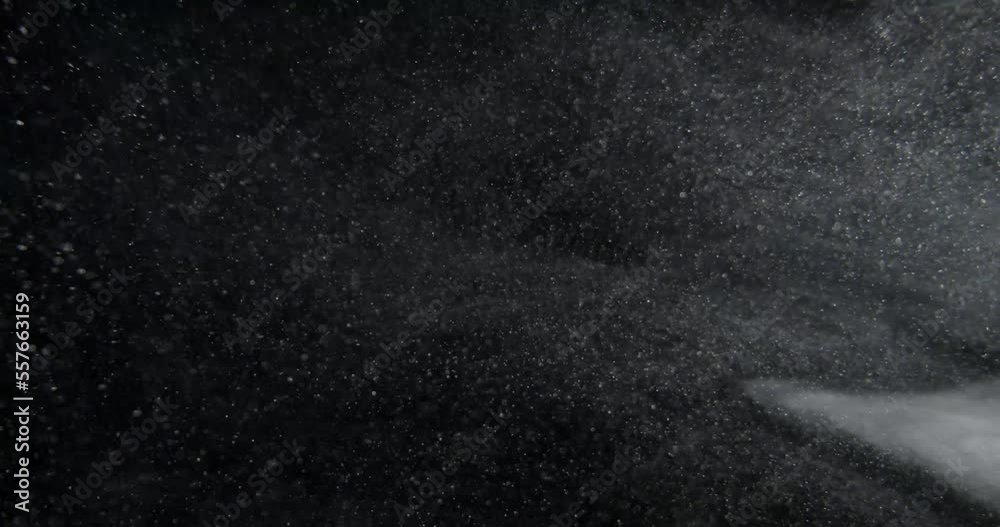 Canvas Prints organic system of dust particles floating on black screen overlay. filmed with red camera in slow mo