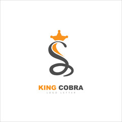 Letter S snake king cobra vector logo design for business, logo emblems