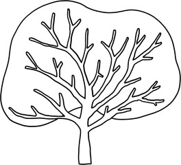simplicity tree freehand drawing flat design.	
