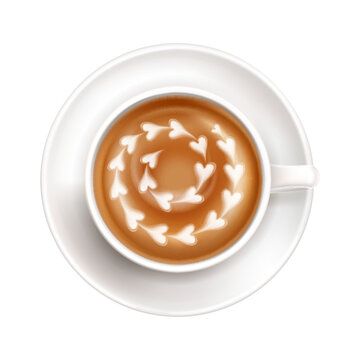 Realistic Cup Latte Art
