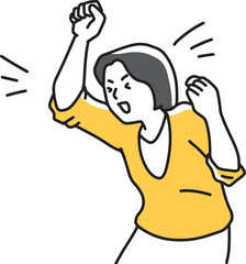 嬉しさに叫ぶ女性