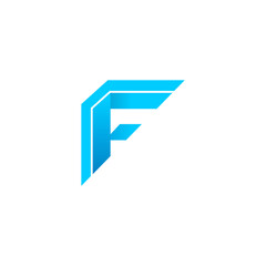 Huruf F logo ikon desain elemen