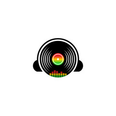 FULL COLOR MODERN DJ MUSIC LOGO