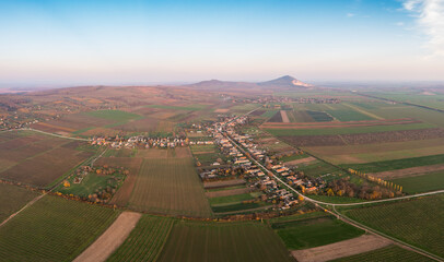 Aerial view of Szarsomlyo mountain