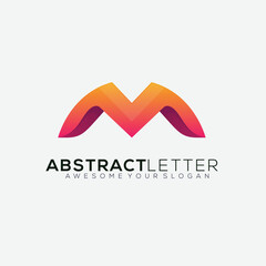 letter m design logo gradient colorful