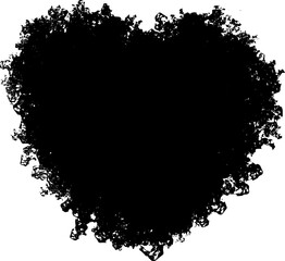 Doodle hand-drawn heart, black drawing element for valentine, vector illustration