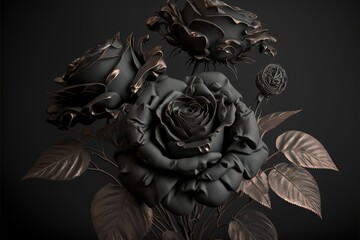 Black roses Generative AI