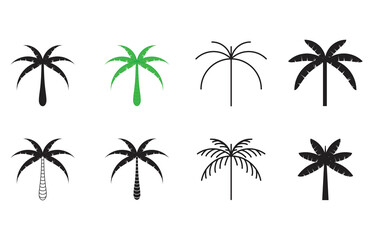 Fototapeta na wymiar Collection of vector illustrations. coconut tree.