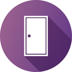 Door icon in flat design style. Entrance signs illustration.