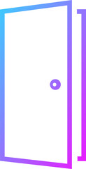 Door icon in gradient colors. Entrance signs illustration.