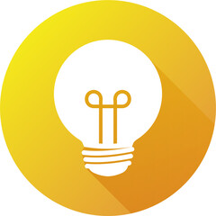 Idea lamp icon in flat designs tyle. Solid style bulb icon symbol.