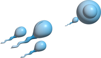blue sperm 3d illustration