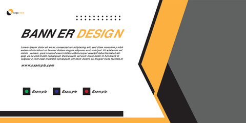 Fototapeta na wymiar A modern banner template with a combination of yellow and black makes this banner even more elegant