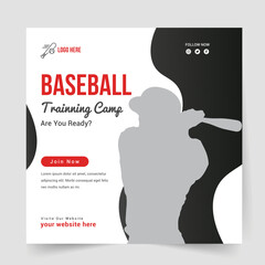 Baseball Training Camp social media post banner