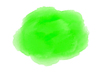 Transparent green spot watercolor on paper. png