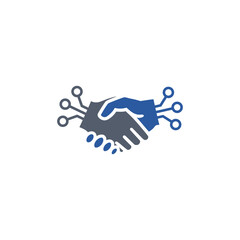 Digital handshake icon isolated on white background