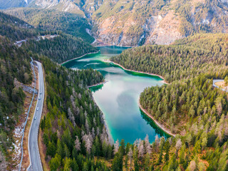 Lake on the mountain and forests in Austria