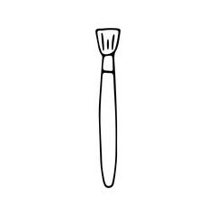 Artistic brush for drawing and painting. Drawing tool. Doodle. Vector illustration. Hand drawn. Outline.